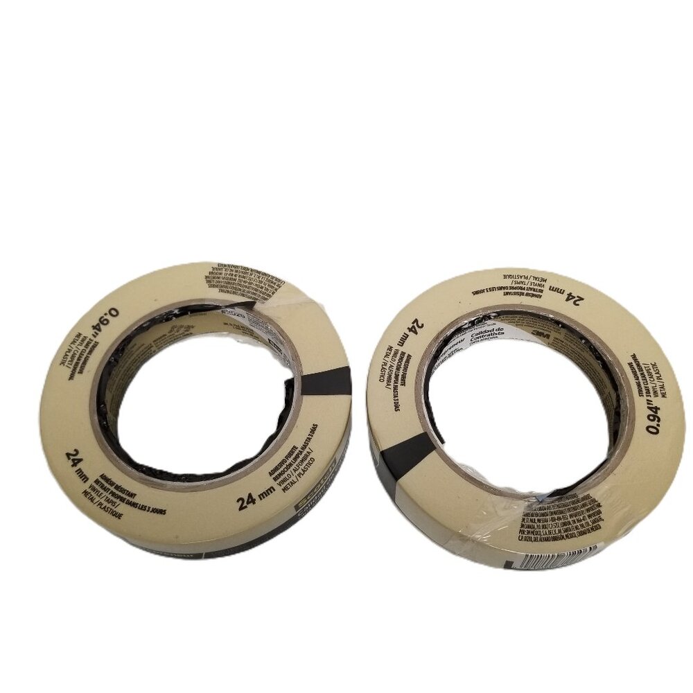 3M Scotch 2020 Contractor Grade Masking Tape 0.94 in x 60 yd 2 Pack New